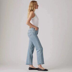 Levis RIBCAGE STRAIGHT ANKLE WOMEN'S JEANS Light Wash Button Fly 28